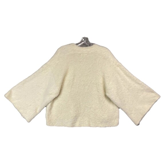 Sleeping On Snow Women OS Cozy Nights Fuzzy Kimono Cardigan Eyelash Knit Ivory - Picture 11 of 11